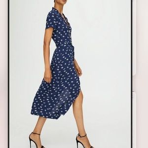 Aritizia Wilfred midi shirt dress in navy